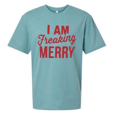 I Am Freaking Merry Xmas Funny Christmas Gift Sueded Cloud Jersey T-Shirt