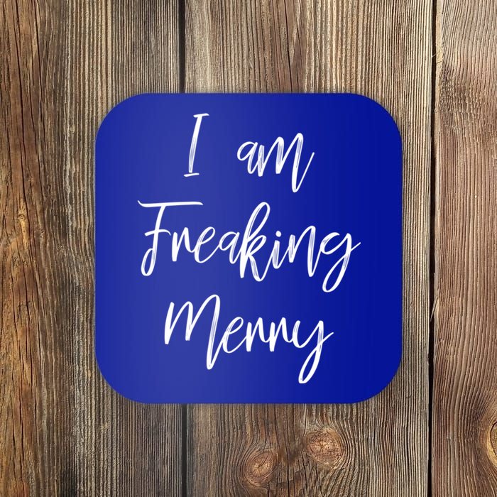 I Am Freaking Merry Funny Christmas Holiday Gift Lt Cute Gift Coaster