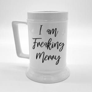 I Am Freaking Merry Funny Christmas Holiday Gift Lt Cute Gift Beer Stein