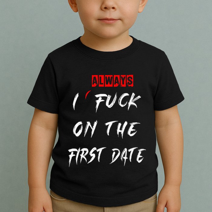 I Always Fuck On The First Date Funny First Date Toddler T-Shirt
