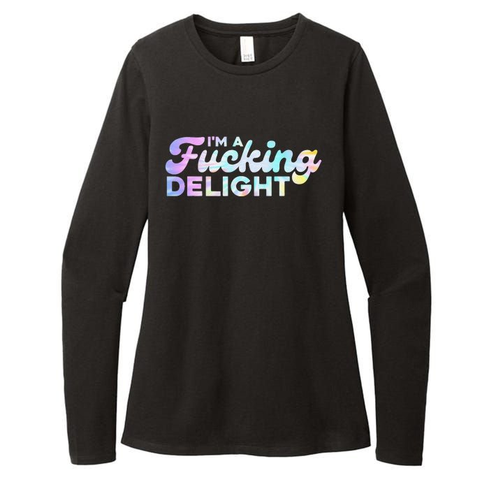 I'm A Fucking Delight Funny Sarcasm I'm A Delight Tie Dye Womens CVC Long Sleeve Shirt