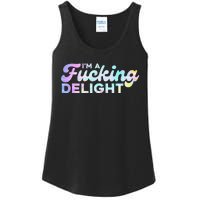 I'm A Fucking Delight Funny Sarcasm I'm A Delight Tie Dye Ladies Essential Tank