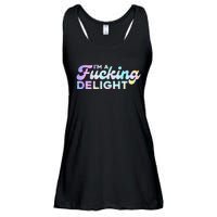 I'm A Fucking Delight Funny Sarcasm I'm A Delight Tie Dye Ladies Essential Flowy Tank