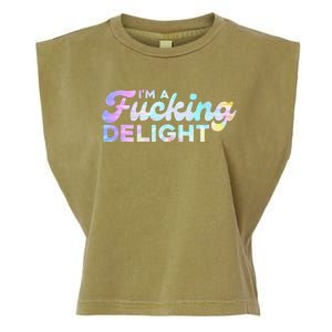 I'm A Fucking Delight Funny Sarcasm I'm A Delight Tie Dye Garment-Dyed Women's Muscle Tee