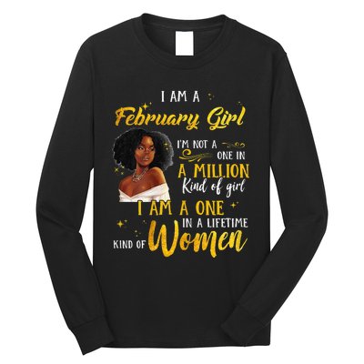 im a february black wo aquarius birthday s Long Sleeve Shirt