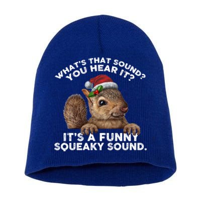 ItS A Funny Squeaky Sound Gift Funny Christmas Squirrel Cool Gift Short Acrylic Beanie