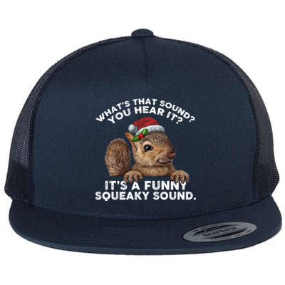 ItS A Funny Squeaky Sound Gift Funny Christmas Squirrel Cool Gift Flat Bill Trucker Hat