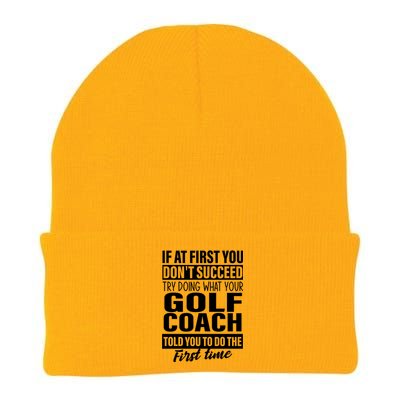 If At First You DonT Succeed Golf Coach Funny Gift Cute Gift Knit Cap Winter Beanie