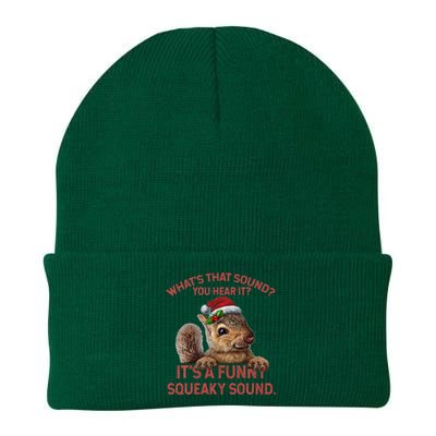 ItS A Funny Squeaky Sound Christmas Squirrel Knit Cap Winter Beanie