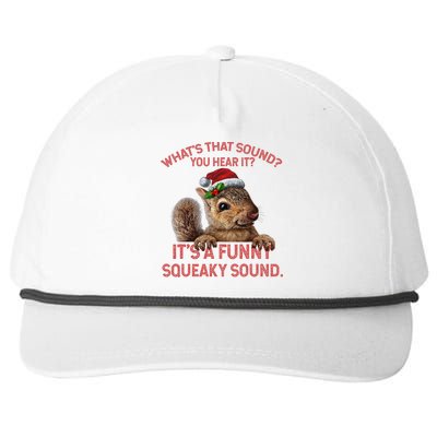 ItS A Funny Squeaky Sound Christmas Squirrel Snapback Five-Panel Rope Hat