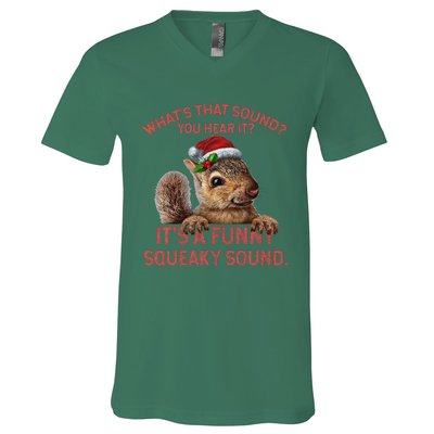 ItS A Funny Squeaky Sound Christmas Squirrel V-Neck T-Shirt