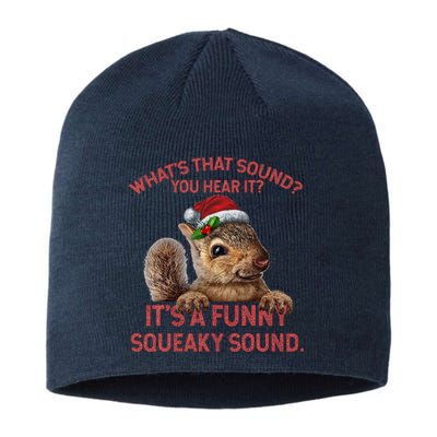 ItS A Funny Squeaky Sound Christmas Squirrel Sustainable Beanie