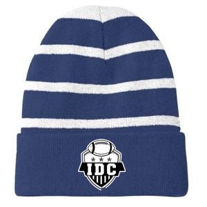 IDC American Football I Don't Care Football Lover Striped Beanie with Solid Band