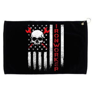 Ironworker American Flag Union Metal Worker Ironworking Grommeted Golf Towel