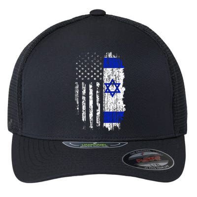 Israeli American Flag Pride Israel Usa Israeli Flexfit Unipanel Trucker Cap