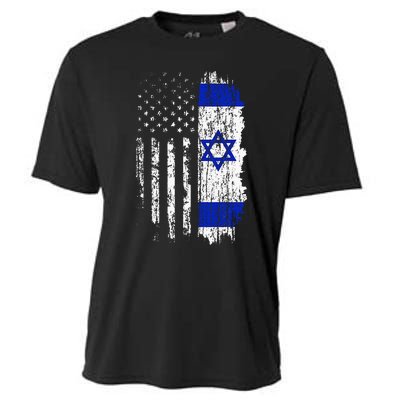 Israeli American Flag Pride Israel Usa Israeli Cooling Performance Crew T-Shirt