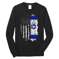 Israeli American Flag Pride Israel Usa Israeli Long Sleeve Shirt