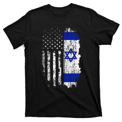 Israeli American Flag Pride Israel Usa Israeli T-Shirt