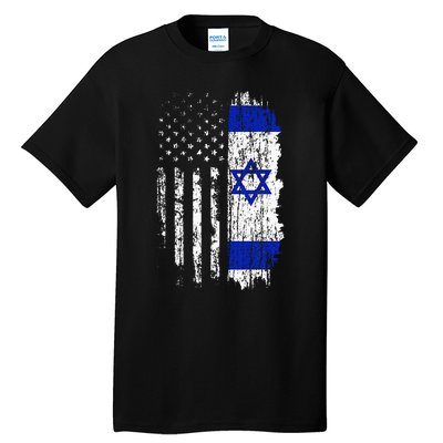 Israeli American Flag Pride Israel Usa Israeli Tall T-Shirt