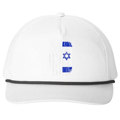 Israeli American Flag Pride Israel Usa Israeli Snapback Five-Panel Rope Hat