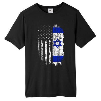 Israeli American Flag Pride Israel Usa Israeli Tall Fusion ChromaSoft Performance T-Shirt