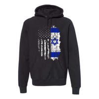 Israeli American Flag Pride Israel Usa Israeli Premium Hoodie