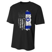 Israeli American Flag Pride Israel Usa Israeli Performance Sprint T-Shirt