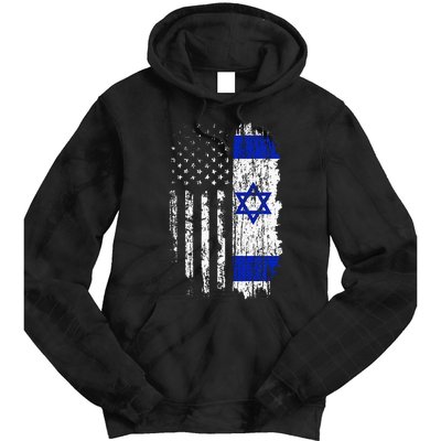 Israeli American Flag Pride Israel Usa Israeli Tie Dye Hoodie