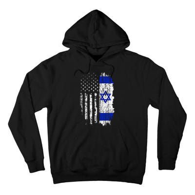 Israeli American Flag Pride Israel Usa Israeli Tall Hoodie