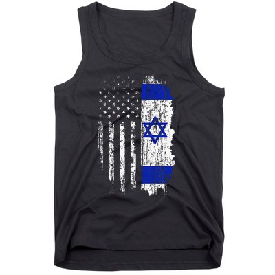 Israeli American Flag Pride Israel Usa Israeli Tank Top