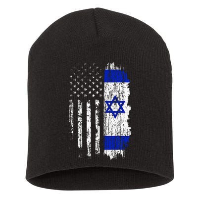 Israeli American Flag Pride Israel Usa Israeli Short Acrylic Beanie