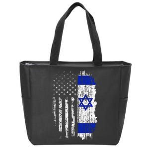 Israeli American Flag Pride Israel Usa Israeli Zip Tote Bag