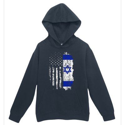 Israeli American Flag Pride Israel Usa Israeli Urban Pullover Hoodie