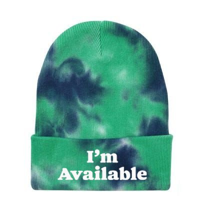 I’M Available Funny Minimalist Dating Singles Graphic Tie Dye 12in Knit Beanie