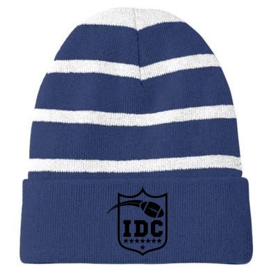 IDC American Football Lover Striped Beanie with Solid Band