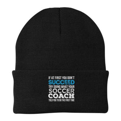 If At First You Don't Succeed Funny Soccer Coach Thank You Beanie