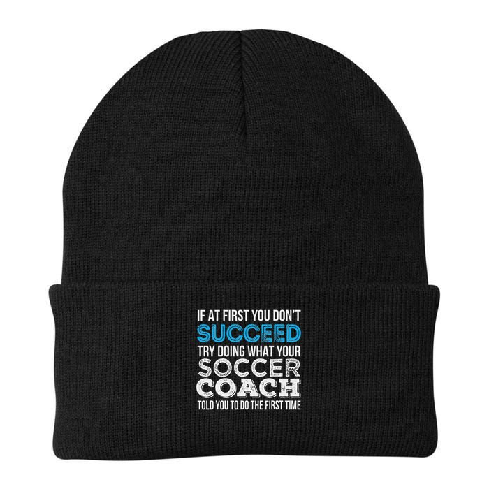 If At First You Don't Succeed Funny Soccer Coach Thank You Beanie