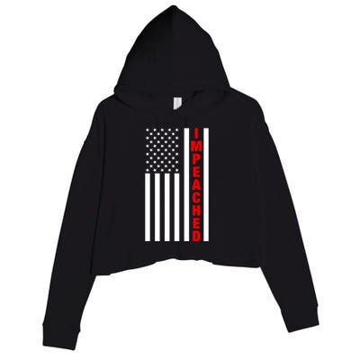 Impeached American Flag Against Donald Trump Merica Gift Crop Fleece Hoodie