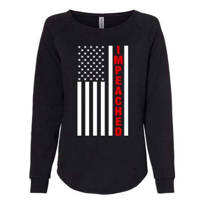 Impeached American Flag Against Donald Trump Merica Gift Womens California Wash Sweatshirt