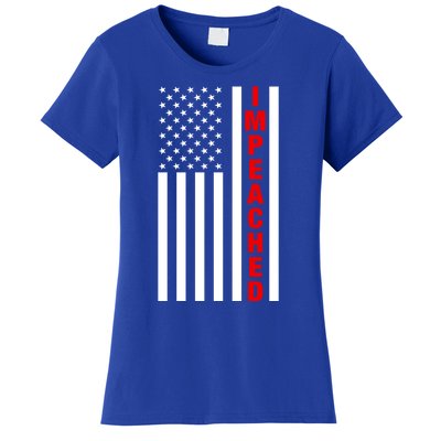 Impeached American Flag Against Donald Trump Merica Gift Women's T-Shirt