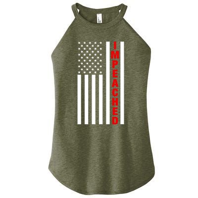 Impeached American Flag Against Donald Trump Merica Gift Women’s Perfect Tri Rocker Tank