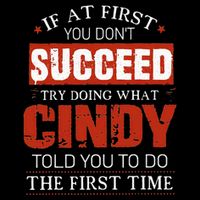 If At First You DonT Succeed Try Doing What Cindy Told T-Shirt