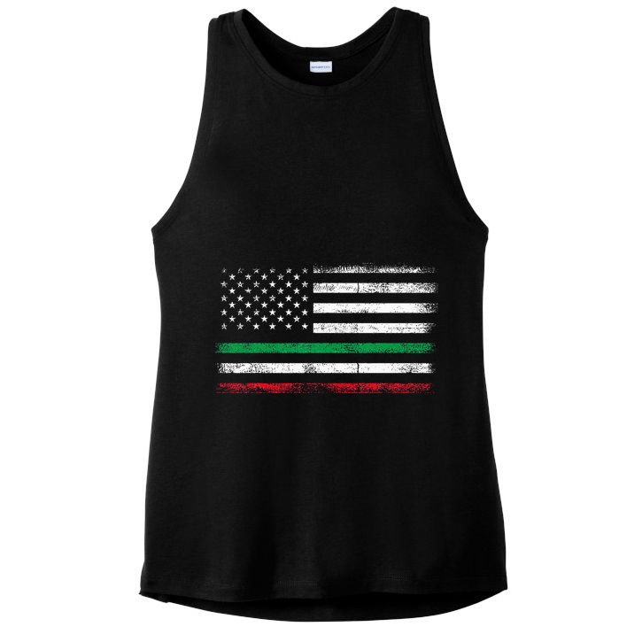 Italian American Flag Italy Flag  Ladies PosiCharge Tri-Blend Wicking Tank