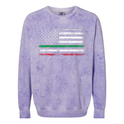 Italian American Flag Italy Flag Colorblast Crewneck Sweatshirt