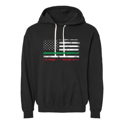 Italian American Flag Italy Flag Garment-Dyed Fleece Hoodie