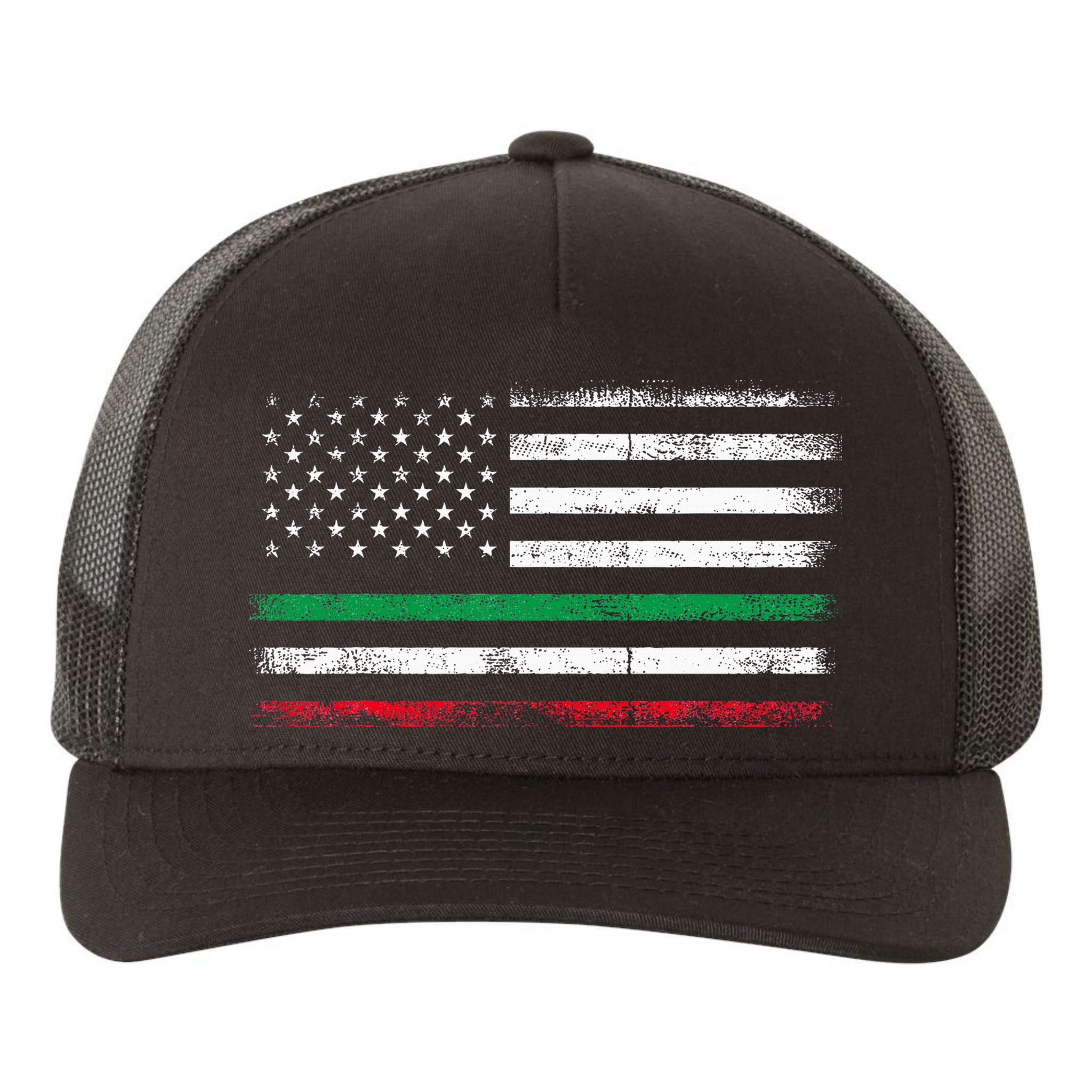 Italian American Flag Italy Flag Yupoong Adult 5-Panel Trucker Hat