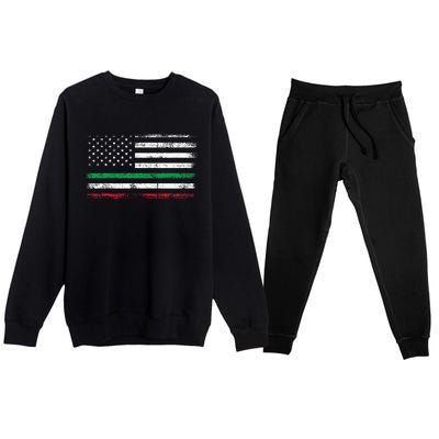 Italian American Flag Italy Flag Premium Crewneck Sweatsuit Set