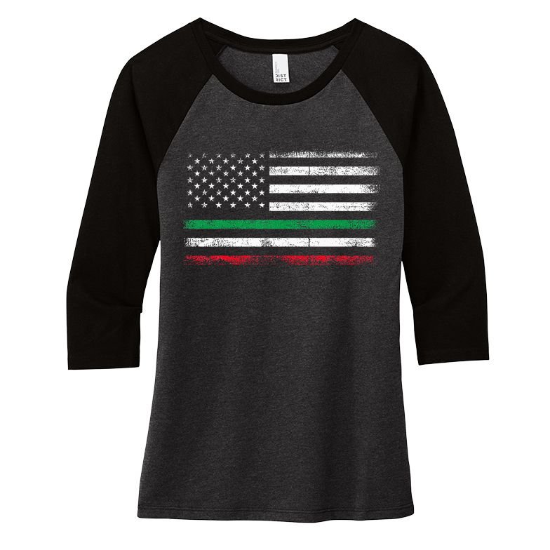 Italian American Flag Italy Flag Women's Tri-Blend 3/4-Sleeve Raglan Shirt