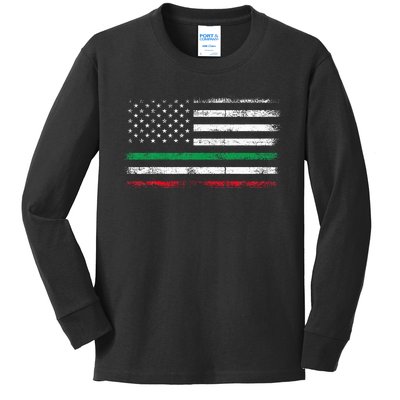 Italian American Flag Italy Flag Kids Long Sleeve Shirt