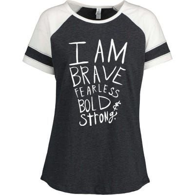 I Am Fearless Brave Bold And Strong Enza Ladies Jersey Colorblock Tee